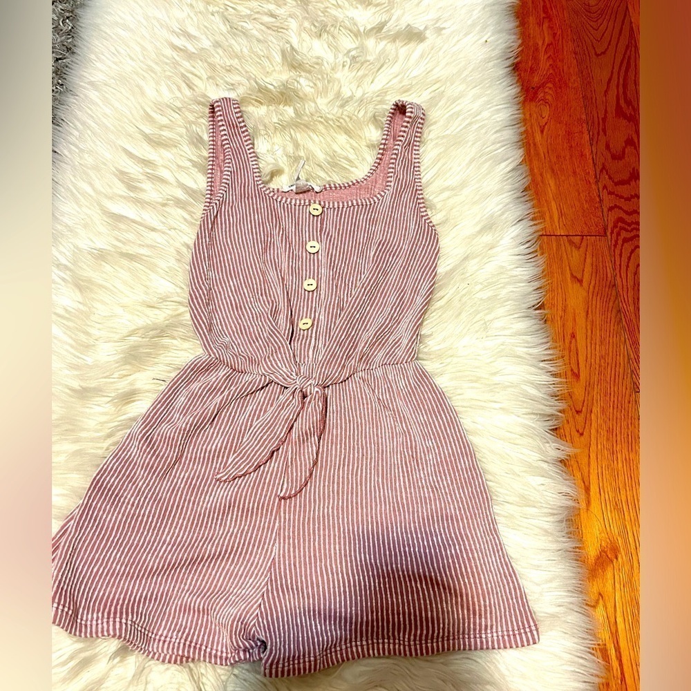 Light pink striped romper